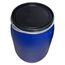 plasteo® 220 Liter Weithalsfass mit Deckel und Spannring, Lebensmittelecht BPA-Frei, Futtertonne Kunststofffass Deckelfass Regentonne Regenfass Lagerfass Sauerkrautfas, Stapelbar Palettengerecht, Blau