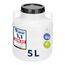 Garronda 5 Liter Weithalsfass aus BPA-freiem Futtertonne Fass Universalfass Lebensmittel Fass Regenfass für Garten Regentonne mit Deckel Regenwassertonne für Garten Wassertonne GD-0078, Weiß
