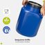 Garronda 50 Liter BPA-freies quadratisches Fass und Futtertonne Weithalsfass Wassertank und Behälter mit Deckel für Sauerkraut sowie Surfass Pökelfass für Fleisch GD-0088, Blau