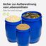 Garronda 120 Liter Deckelfass Weithalsfass aus HDPE Regenfass für Garten Fass Regenwassertonne Futtertonne Universalfass Wasserfass Regentonne Lebensmittelfass Wassertank GD-0078, Blau ohne Griffe