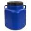 plasteo Weithalsfass 30 Liter Kanister mit Deckel & Henkeln, Blau, Eimer Lebensmittelecht für Lagerfass