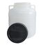plasteo® 40 Liter Weithalsfass mit Deckel und Henkeln Rund Natur, Lebensmittelecht und BPA-Frei, Futtertonne Kunststofffass Universalfass Deckelfass Wasserfass Regentonne Lagerfass, Natur
