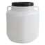 plasteo® 40 Liter Weithalsfass mit Deckel und Griffen Eckig Natur, Lebensmittelecht und BPA-Frei, Futtertonne Kunststofffass Universalfass Deckelfass Wasserfass Regentonne Lagerfass