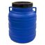 plasteo® Weithalsfass mit Schraubdeckel und Henkel Futtertonne Kunststofffass Universalfass Deckelfass Lebensmittelecht Wasserfass Regentonne Lagerfass (10 Liter Rund Blau)