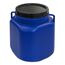 plasteo Weithalsfass 30 Liter Kanister mit Deckel & Henkeln, Blau, Eimer Lebensmittelecht für Lagerfass