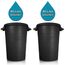 BigDean 2X wetterfeste Universaltonne mit Deckel und 2 stabilen Tragegriffen 80 Liter SCHWARZ - Regentonne Mülleimer - Indoor und Outdoor geeignet - Made in Europe