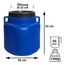 plasteo 50 Liter Kanister Eckig Blau, Lebensmittelecht BPA-Frei Wasserfass Lagerfass mit Deckel und Griffen