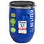 plasteo® 60 Liter Weithalsfass mit Deckel und Spannring, Lebensmittelecht BPA-Frei, Futtertonne Kunststofffass Universalfass Deckelfass Wasserfass Lagerfass Sauerkrautfass, Stabile Griffmulden, Blau