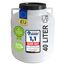 plasteo® 40 Liter Weithalsfass mit Deckel und Henkeln Rund Natur, Lebensmittelecht und BPA-Frei, Futtertonne Kunststofffass Universalfass Deckelfass Wasserfass Regentonne Lagerfass, Natur