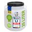 plasteo® Weithalsfass mit Schraubdeckel und Henkeln Spannring Futtertonne Kunststofffass Universalfass Deckelfass Lebensmittelecht Wasserfass Regentonne Lagerfass (20 Liter Natur Eckig)
