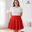 TRIWORKS Elegante Rot Rock Große Größen Damen Mädchen Basic Casual Mini Sommer Kurz Skater Stretchy Rock mit Hose A-Linie Versatile Elastische Minirock Tennisrock L