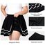 TRIWORKS Elegante Schwarz und Weiß Rock Große Größen Damen Mädchen Basic Casual Mini Sommer Kurz Skater Stretchy Rock mit Hose A-Linie Versatile Elastische Minirock Tennisrock