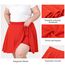 TRIWORKS Elegante Rot Rock Große Größen Damen Mädchen Basic Casual Mini Sommer Kurz Skater Stretchy Rock mit Hose A-Linie Versatile Elastische Minirock Tennisrock L
