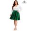 TRIWORKS Elegante cordrock Damen grün Cord Rock Nicht mit integrierten Shorts Große Größen Basic Mini Skater Rock A-Linie Versatile Elastische Minirock 5XL