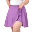 TRIWORKS Elegante Violett Rock Große Größen Damen Mädchen Basic Casual Mini Sommer Kurz Skater Stretchy Rock mit Hose A-Linie Versatile Elastische Minirock Tennisrock 4XL