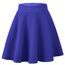 Dressever Damen Basic Vielseitige Dehnbaren Informell Casual Mini Hohe Taille A-Linie Tennisrock Tanzrock Königsblau Large