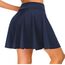 Dressever Damen Basic Vielseitige Dehnbaren Informell Casual Mini Hohe Taille A-Linie Tennisrock Tanzrock Navyblau Small
