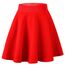 Dressever Damen Basic Vielseitige Dehnbaren Informell Casual Mini Hohe Taille A-Linie Tennisrock Tanzrock Rot Small