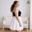 TRIWORKS Elegante Weiß Rock Große Größen Damen Mädchen Basic Casual Mini Sommer Kurz Skater Stretchy Rock mit Hose A-Linie Versatile Elastische Minirock Tennisrock 4XL