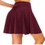 Dressever Damen Basic Vielseitige Dehnbaren Informell Casual Mini Hohe Taille A-Linie Tennisrock Tanzrock Burgundy Small