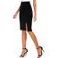 Damen Business Solide Hohe Taille Bleistiftrock Seitenschlitz Dehnbar Bodycon Midirock Knielang (M, Schwarz)