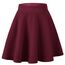 Dressever Damen Basic Vielseitige Dehnbaren Informell Casual Mini Hohe Taille A-Linie Tennisrock Tanzrock Burgundy Medium