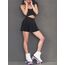 DJT Damen Mädchen Basic Solid Dehnbaren Informell Mini Skater Rock mit Shorts Schwarz Medium