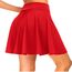 Dressever Damen Basic Vielseitige Dehnbaren Informell Casual Mini Hohe Taille A-Linie Tennisrock Tanzrock Rot Small