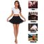 Avidlove Damen Mini Röcke Sommer Solide Faltenrock Spitze Ruffle Plisseerock Kurz Sexy Minirock Basic Gefaltet Rock Elastisch Skater Skirt Schwarz M