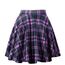 Dressever Damen Basic Vielseitige Dehnbaren Informell Casual Mini Hohe Taille A-Linie Tennisrock Tanzrock Purple Plaid Large