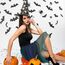Sintege Hexenkostüm für Damen Halloween Tüllrock Lang Plisseerock Pfau Kostüm für Fasching Karneval Party (Blau, Grün)