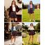 Dressever Damen Basic Vielseitige Dehnbaren Informell Casual Mini Hohe Taille A-Linie Tennisrock Tanzrock Red Plaid Medium