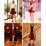 Dressever Damen Basic Vielseitige Dehnbaren Informell Casual Mini Hohe Taille A-Linie Tennisrock Tanzrock Black Red Plaid Large