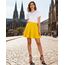 Dressever Damen Basic Vielseitige Dehnbaren Informell Casual Mini Hohe Taille A-Linie Tennisrock Tanzrock Gold X-Large