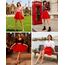 Dressever Damen Basic Vielseitige Dehnbaren Informell Casual Mini Hohe Taille A-Linie Tennisrock Tanzrock Rot Medium