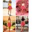Dressever Damen Basic Vielseitige Dehnbaren Informell Casual Mini Hohe Taille A-Linie Tennisrock Tanzrock Red White Dot Large
