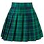 TRIWORKS Elegante grün Faltenrock Nicht mit integrierten Shorts Damen kurz Große Größen Winterrock Mädchen Karierte Hose a Linie Damen Minirock Tennisrock