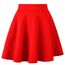 Dressever Damen Basic Vielseitige Dehnbaren Informell Casual Mini Hohe Taille A-Linie Tennisrock Tanzrock Rot XX-Large
