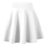 Dressever Damen Basic Vielseitige Dehnbaren Informell Casual Mini Hohe Taille A-Linie Tennisrock Tanzrock Weiß Large