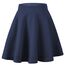 Dressever Damen Basic Vielseitige Dehnbaren Informell Casual Mini Hohe Taille A-Linie Tennisrock Tanzrock Navyblau XX-Large