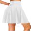 Dressever Damen Basic Vielseitige Dehnbaren Informell Casual Mini Hohe Taille A-Linie Tennisrock Tanzrock Weiß X-Large