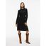 Vila Damen Viril Crew Neck L/S Midi Dress - Noos Kleid, Schwarz, L EU