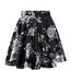 Dressever Damen Basic Vielseitige Dehnbaren Informell Casual Mini Hohe Taille A-Linie Tennisrock Tanzrock Floral XX-Large