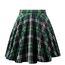 Dressever Damen Basic Vielseitige Dehnbaren Informell Casual Mini Hohe Taille A-Linie Tennisrock Tanzrock Green Plaid X-Large