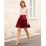 Dressever Damen Basic Vielseitige Dehnbaren Informell Casual Mini Hohe Taille A-Linie Tennisrock Tanzrock Black Red Plaid XX-Large