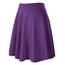 Damen Elegante Elastische Taille Ausgestellte A-Linie Midi Rock Basic Uniform Plissee Skater Röcke(XL, Dunkelviolett)