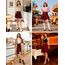 Dressever Damen Basic Vielseitige Dehnbaren Informell Casual Mini Hohe Taille A-Linie Tennisrock Tanzrock Burgundy Large