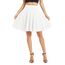 Damen Elegante Elastische Taille Ausgestellte A-Linie Midi Rock Basic Uniform Plissee Skater Röcke(S, Weiß)