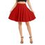 Damen Elegante Elastische Taille Ausgestellte A-Linie Midi Rock Basic Uniform Plissee Skater Röcke(S, Rot)