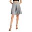 Damen Elegante Elastische Taille Ausgestellte A-Linie Midi Rock Basic Uniform Plissee Skater Röcke(XL, Grau)